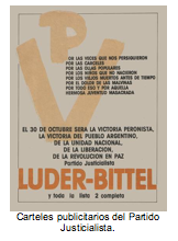 Carteles publicitarios del Partido Justicialista. 