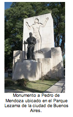 Monumento a Pedro de Mendoza ubicado en el Parque Lezama de la ciudad de Buenos Airs.  