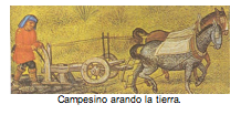 Campesino arando la tierra. 