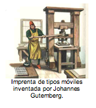 Imprenta de tipos móviles inventada por Johannes Gutemberg. 