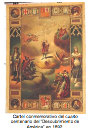 Cartel conmemorativo del cuarto centenario del Descubrimiento de Amrica en 1892.  