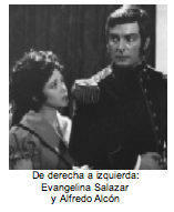 Text Box:   De derecha a izquierda: Evangelina Salazar y Alfredo Alcï¿½n 