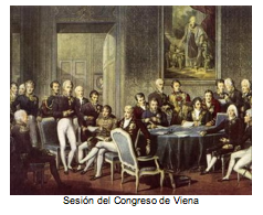 Text Box:   Sesin del Congreso de Viena 