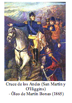 Text Box:   Cruce de los Andes (San Martn y O'Higgins)  - leo de Martn Boneo (1865) 