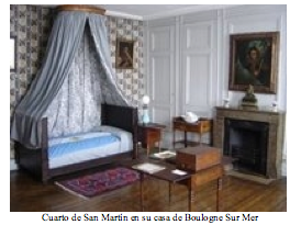 Text Box:   Cuarto de San Martn en su casa de Boulogne Sur Mer 