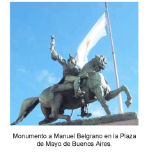 Cuadro de texto:  Monumento a Manuel Belgrano en la Plaza de Mayo de Buenos Aires.